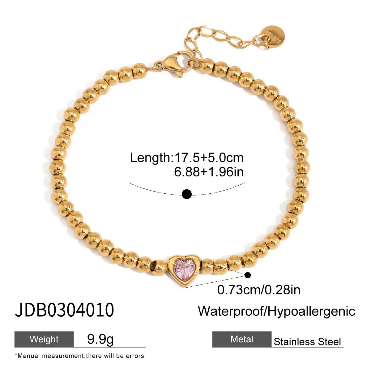 Love stainless steel zircon bracelet