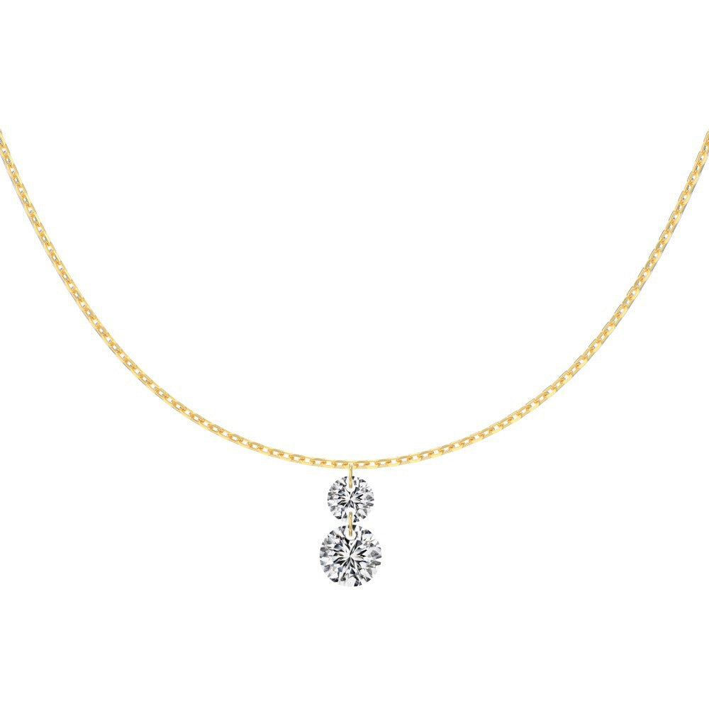 S925 Sterling Silver Tassel Oval Water Drop Wedding Necklace