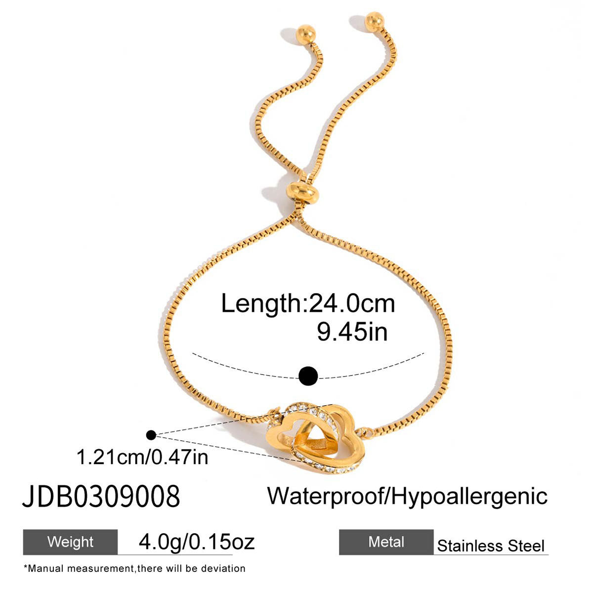 Stainless steel bracelet does not fade