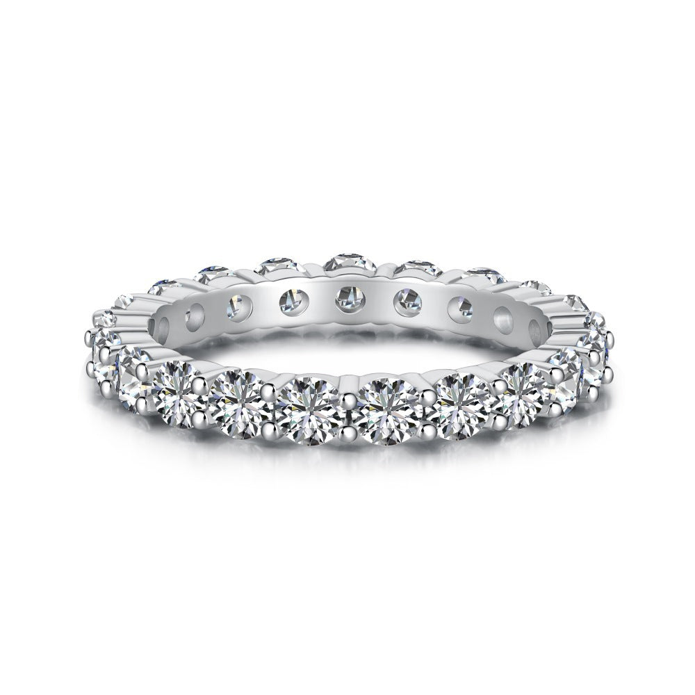 S925 Sterling Silver Diamond Wedding Ring