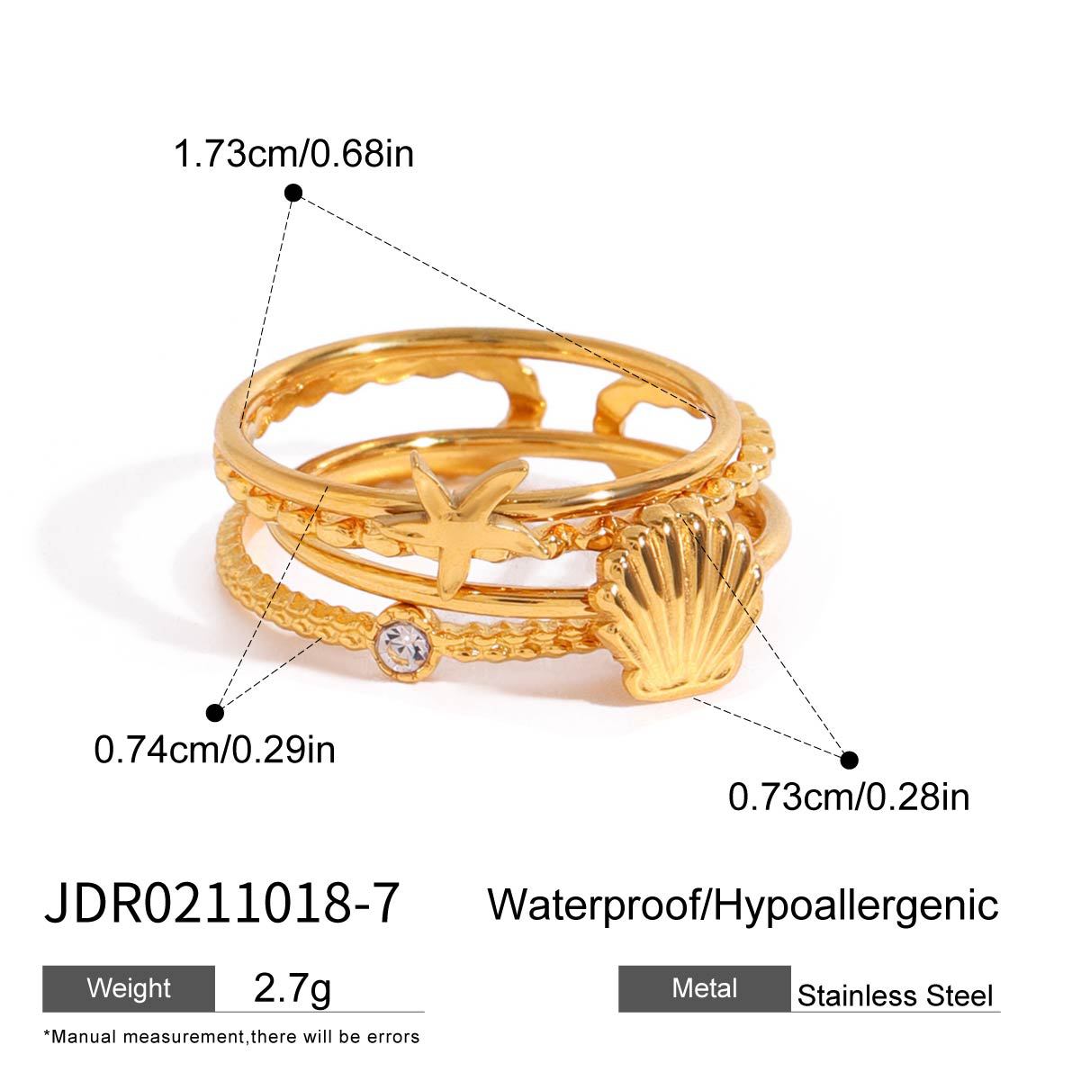 Stainless steel multi-layer stacked ring