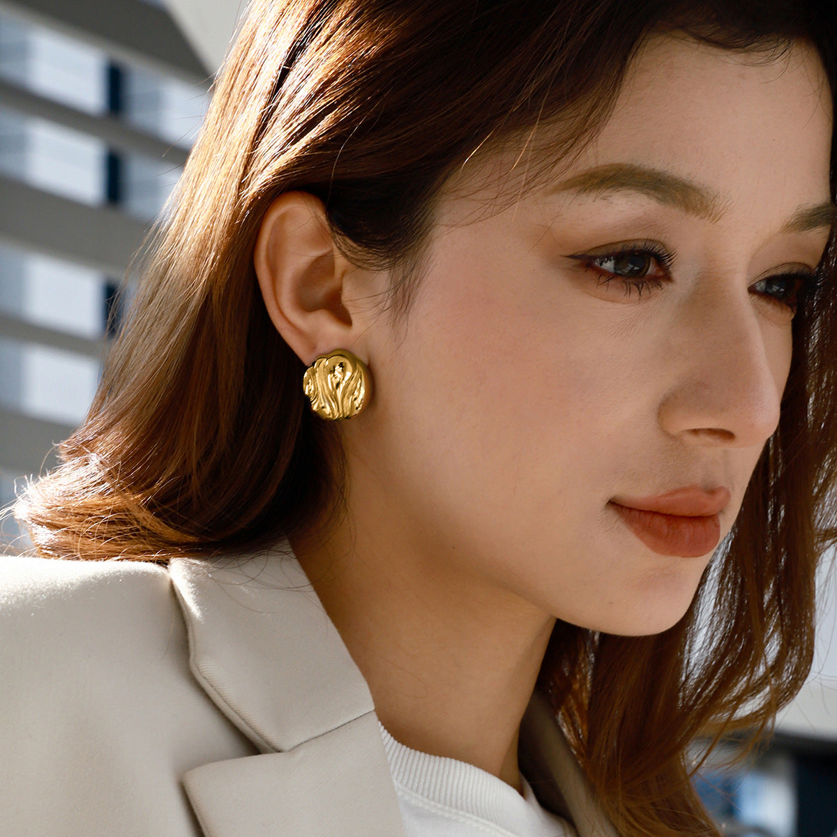 Titanium steel non-fading stud earrings