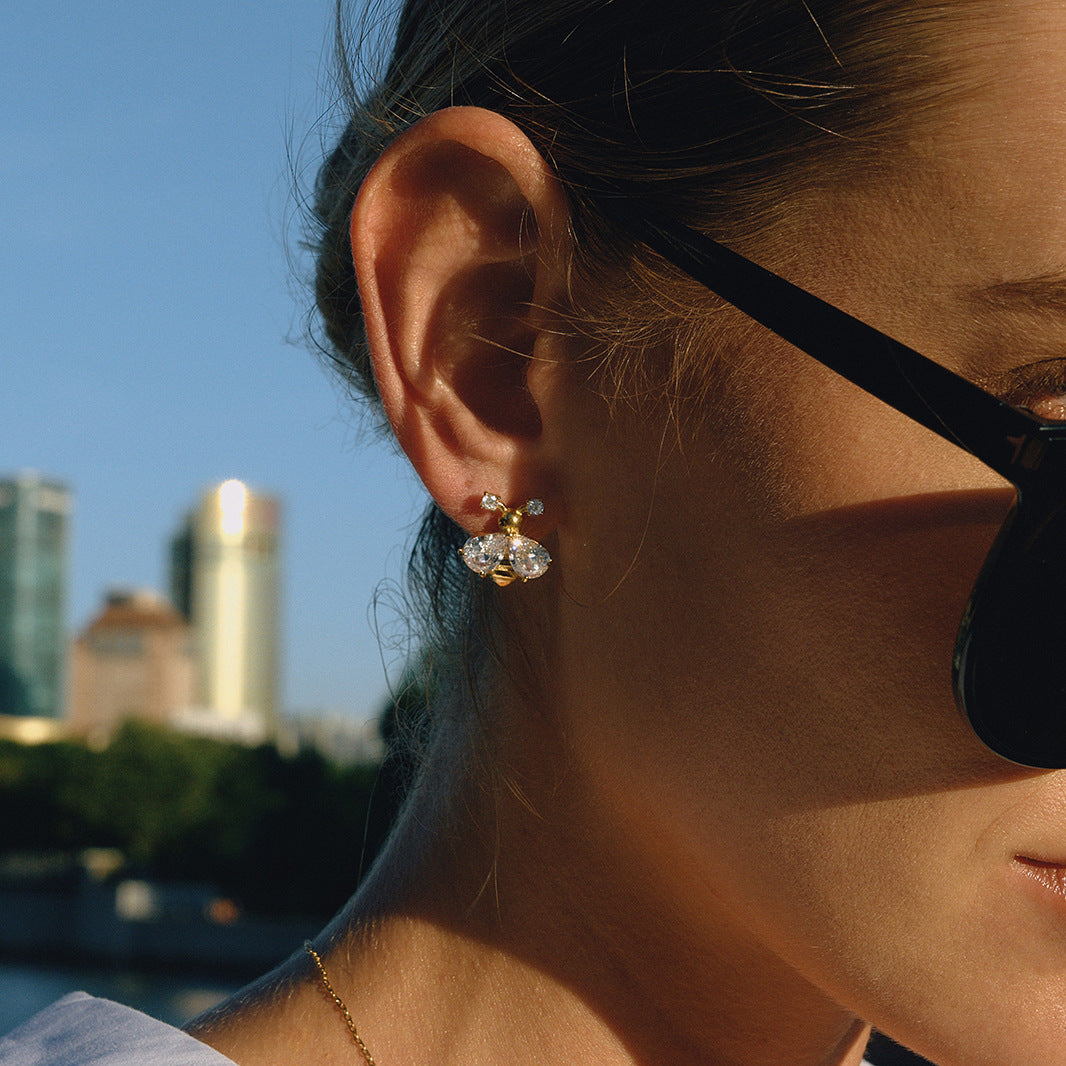 Insect series titanium steel stud earrings