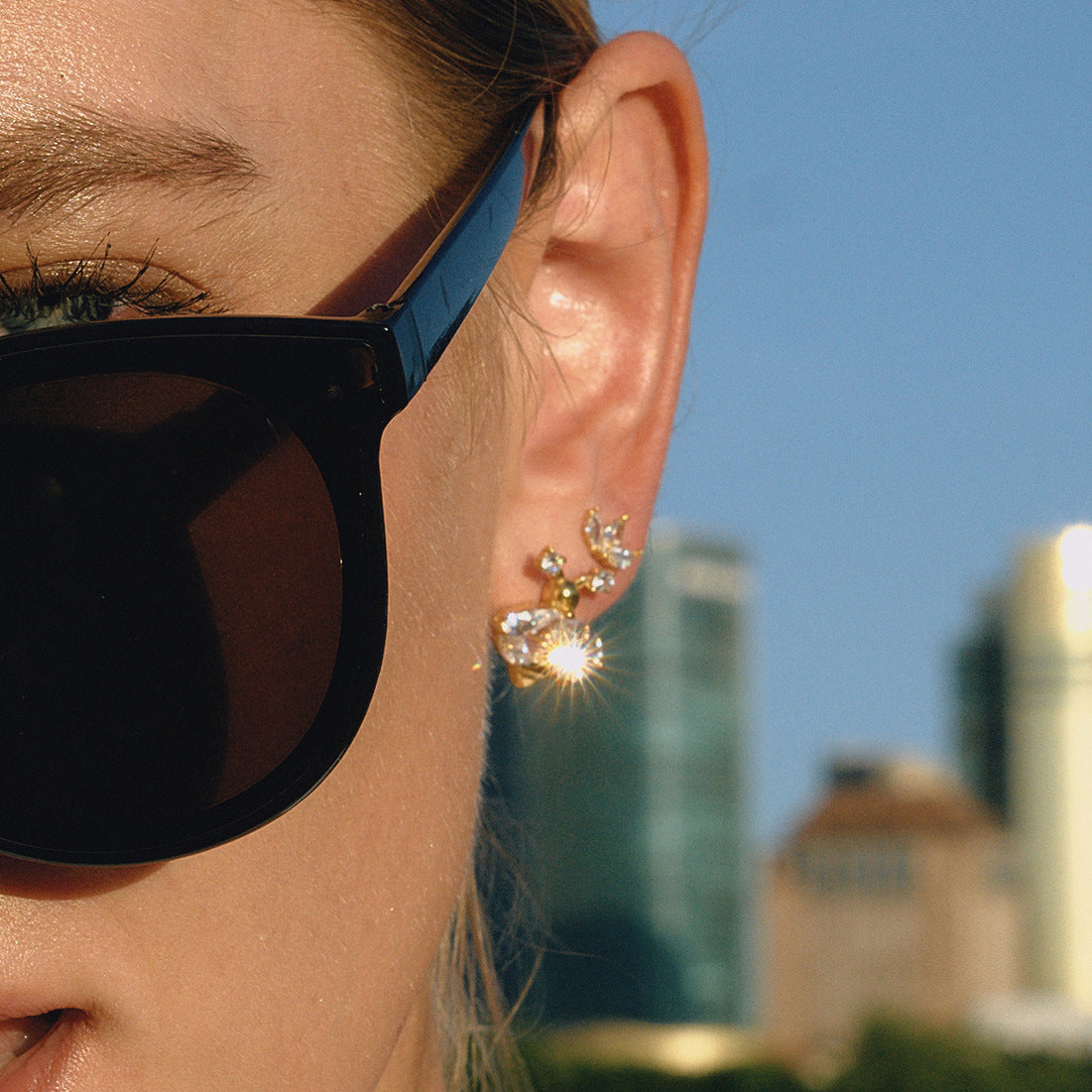 Insect series titanium steel stud earrings