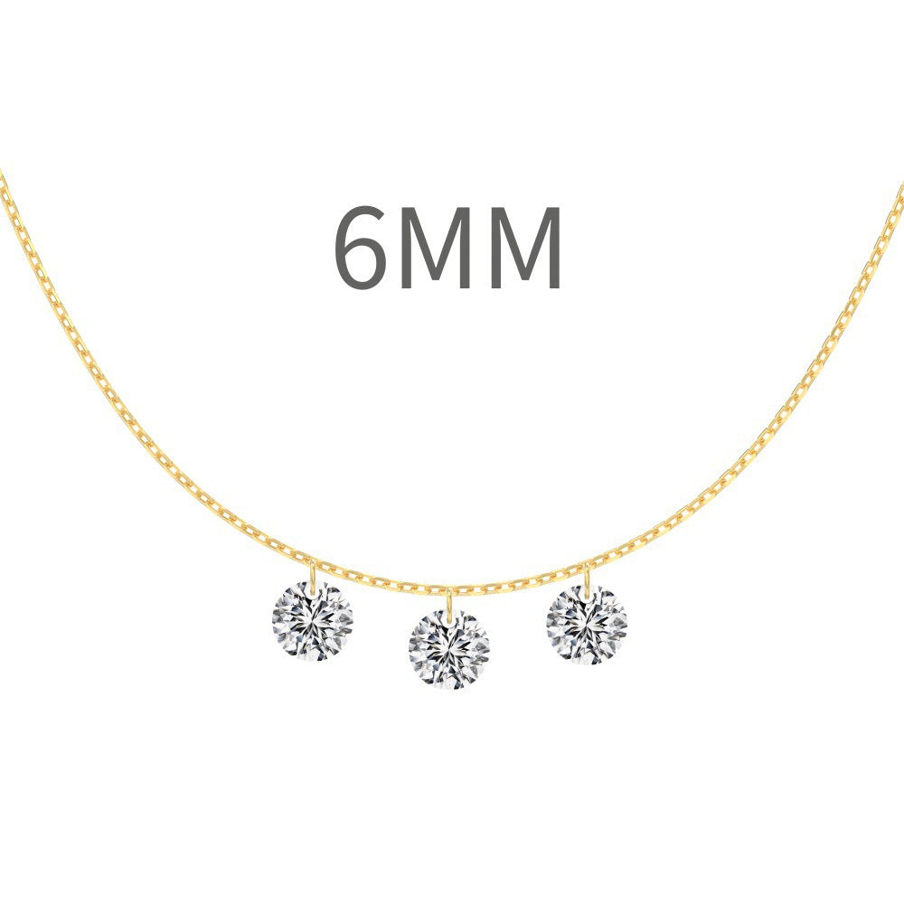 S925 Sterling Silver Tassel Oval Water Drop Wedding Necklace