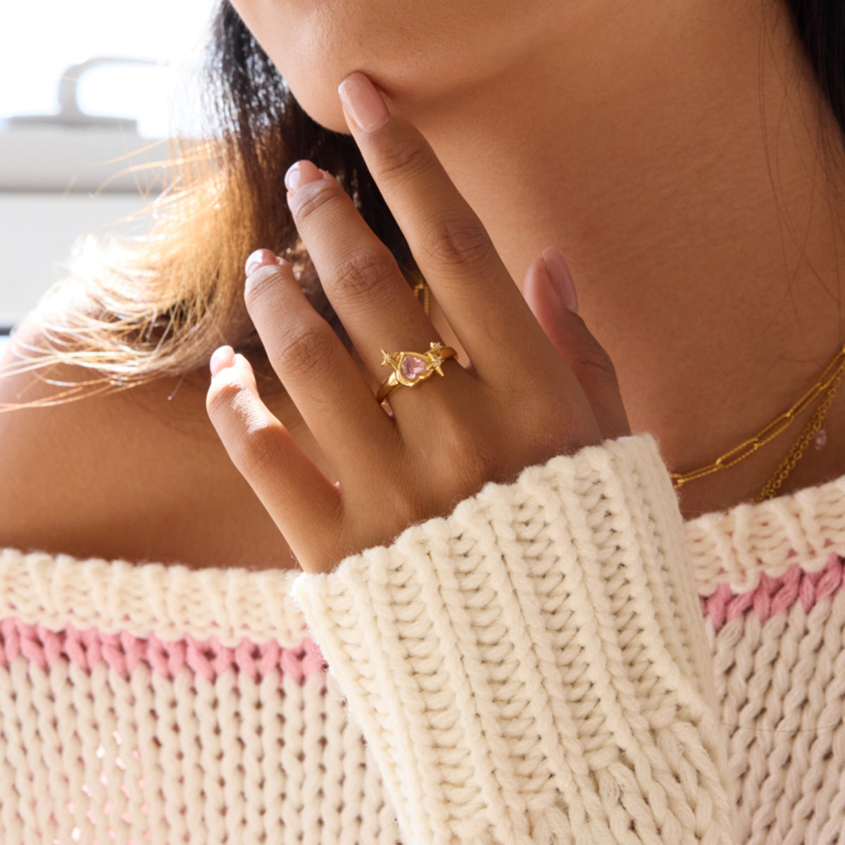 Sweet pink love mango ring.
