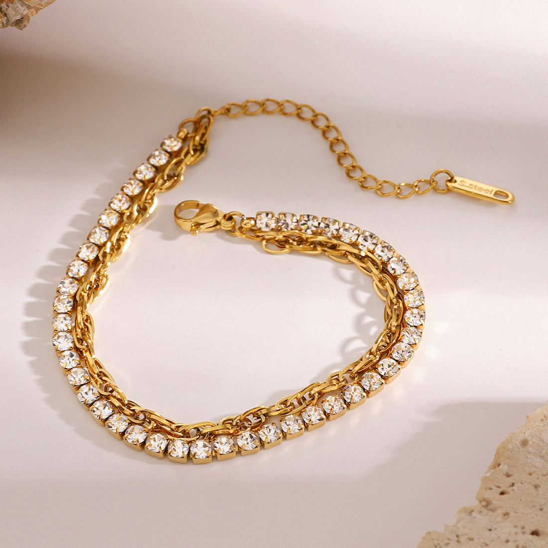 Stainless steel full diamond multi-layer bracelet