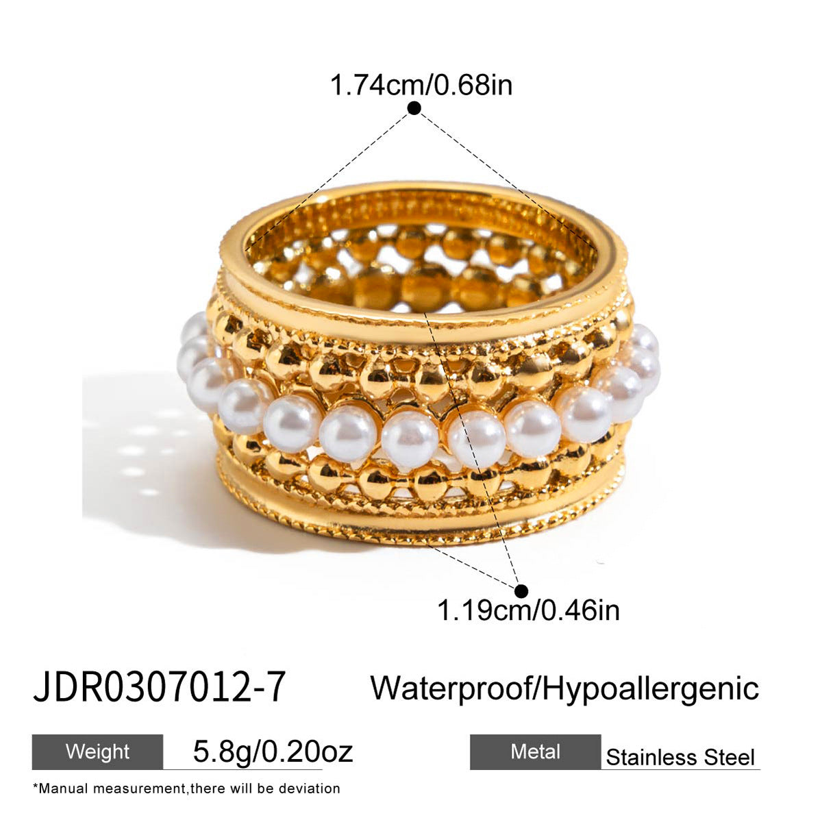 Titanium steel non-fading lace ring