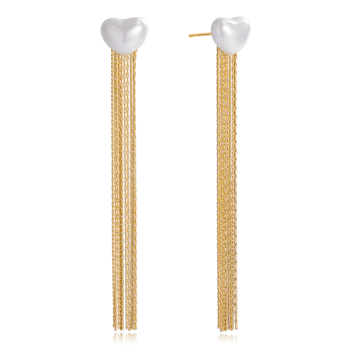 Love fringed pearl earrings