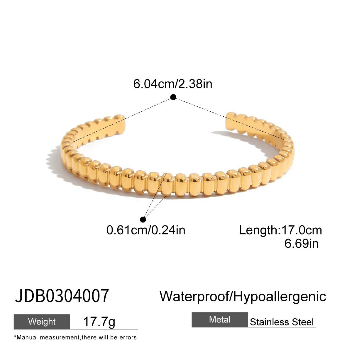 Stainless steel bracelet does not fade