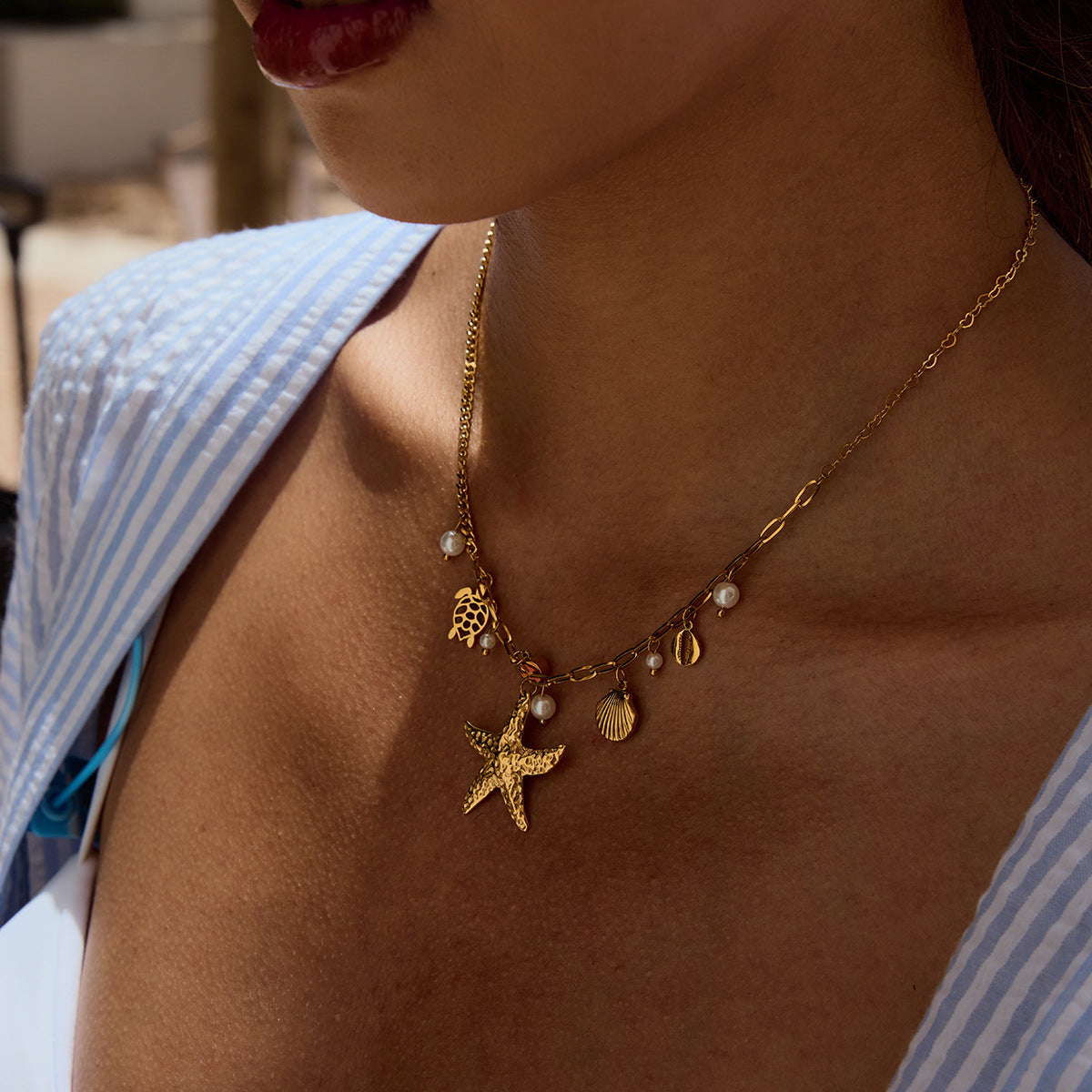 Ocean Wind Resort Titanium Steel Necklace