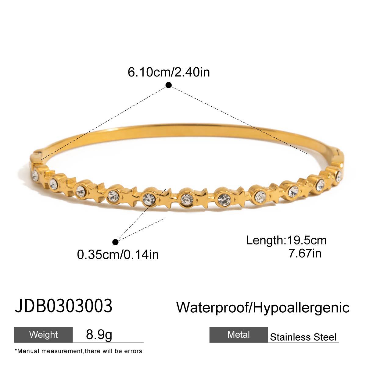 Zircon finger bracelet stainless steel bracelet