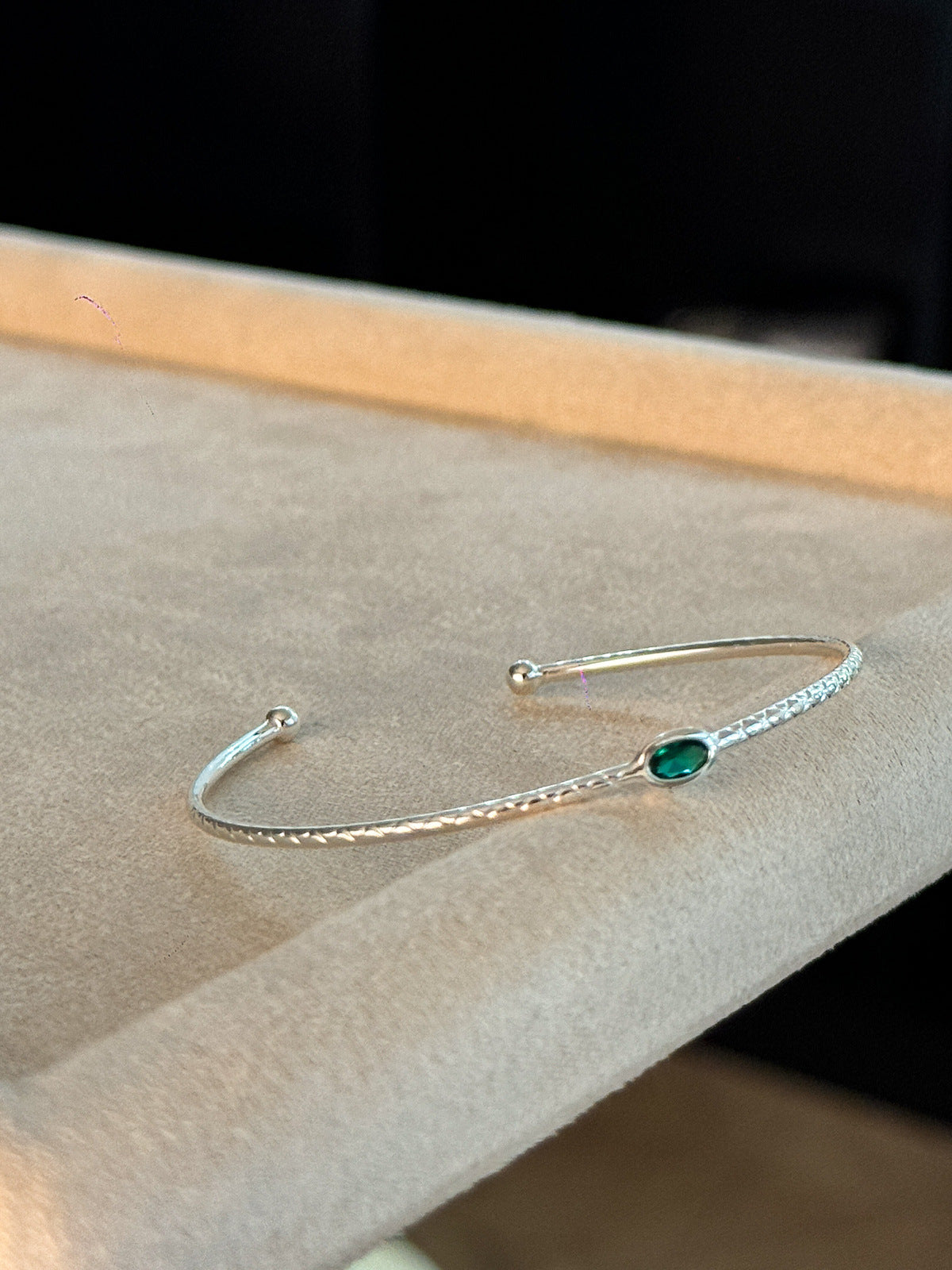 سوار سوار رفيع من الزركون الفضي سوار نصف سوار