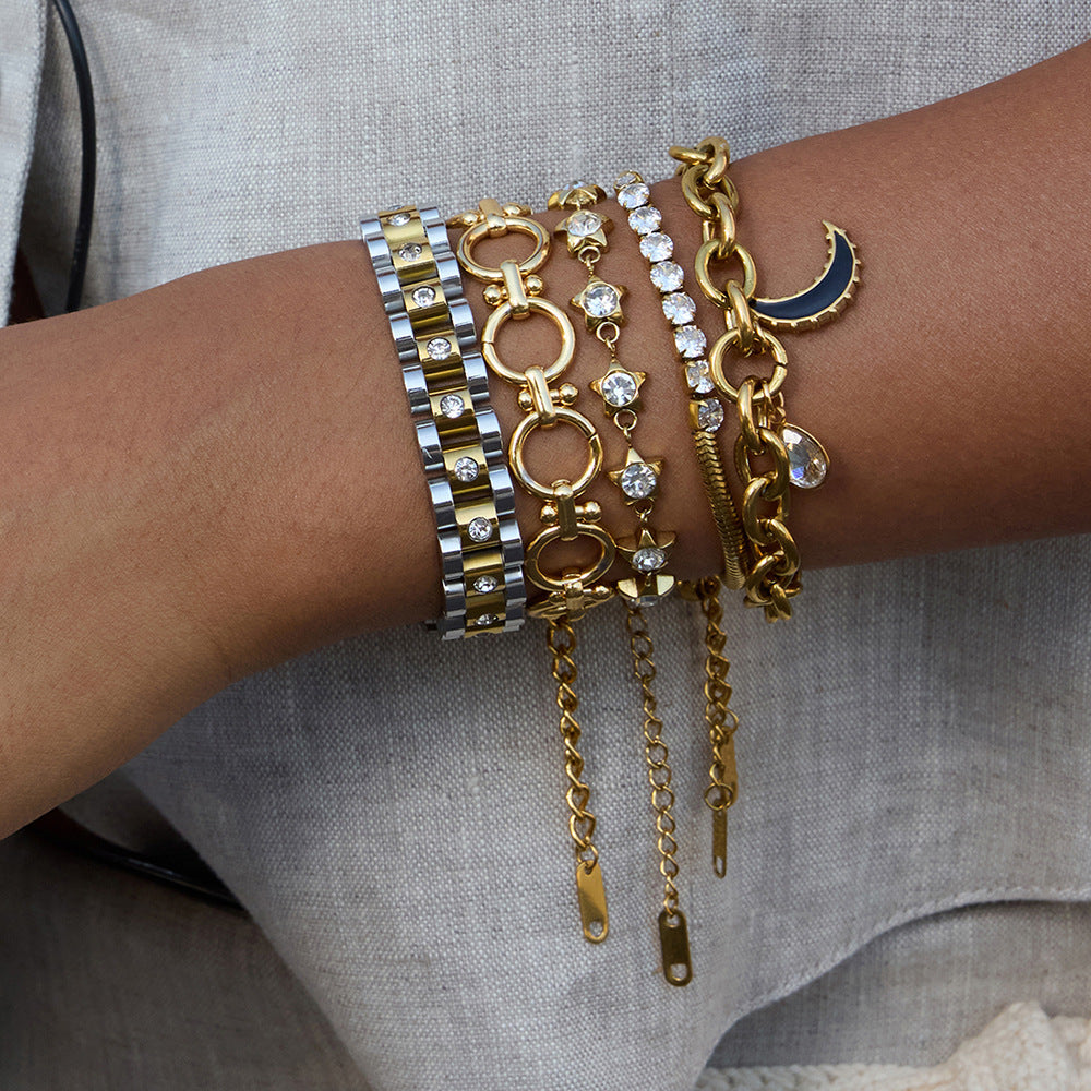 Moon stainless steel bracelet