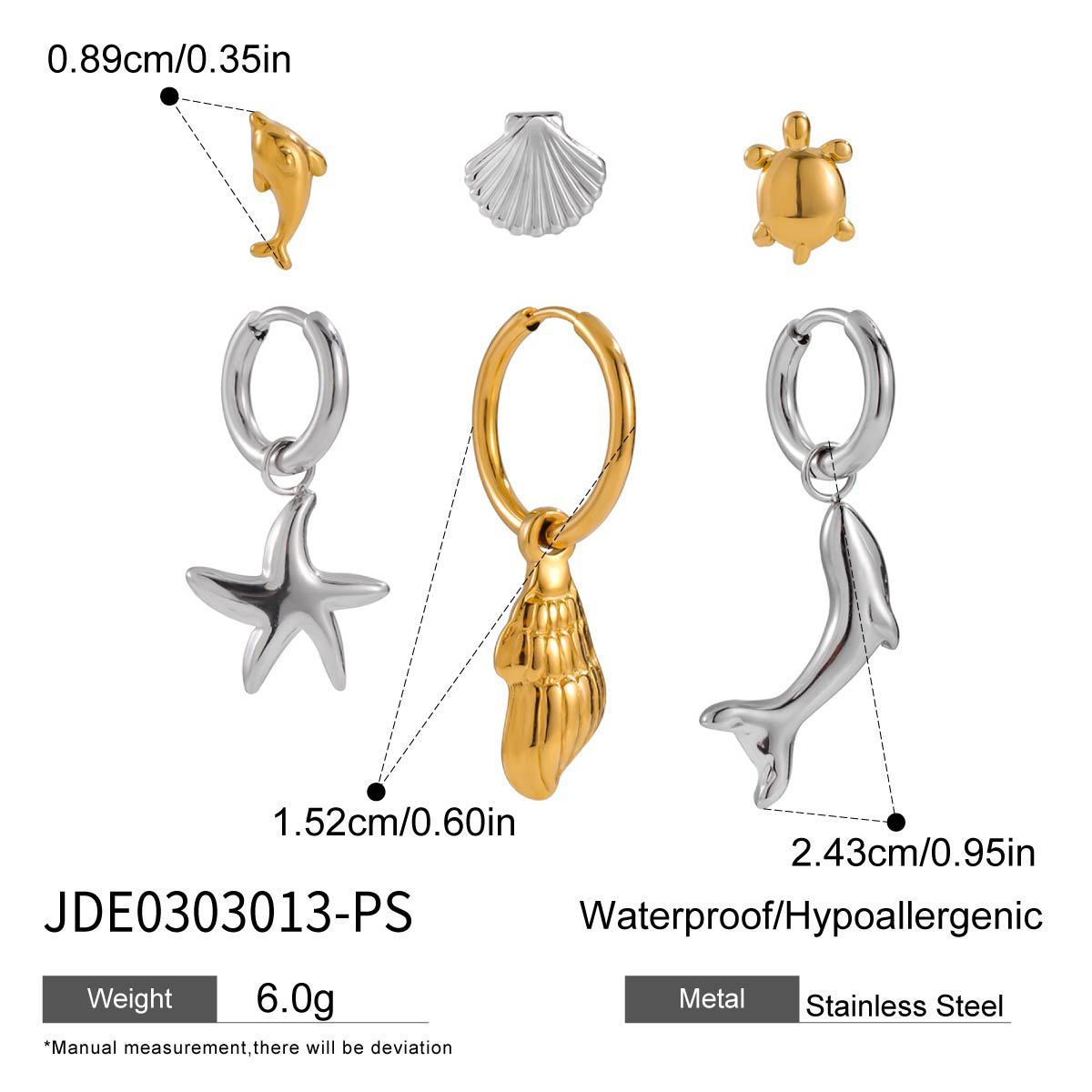 Three pairs of stainless steel zircon stud earrings