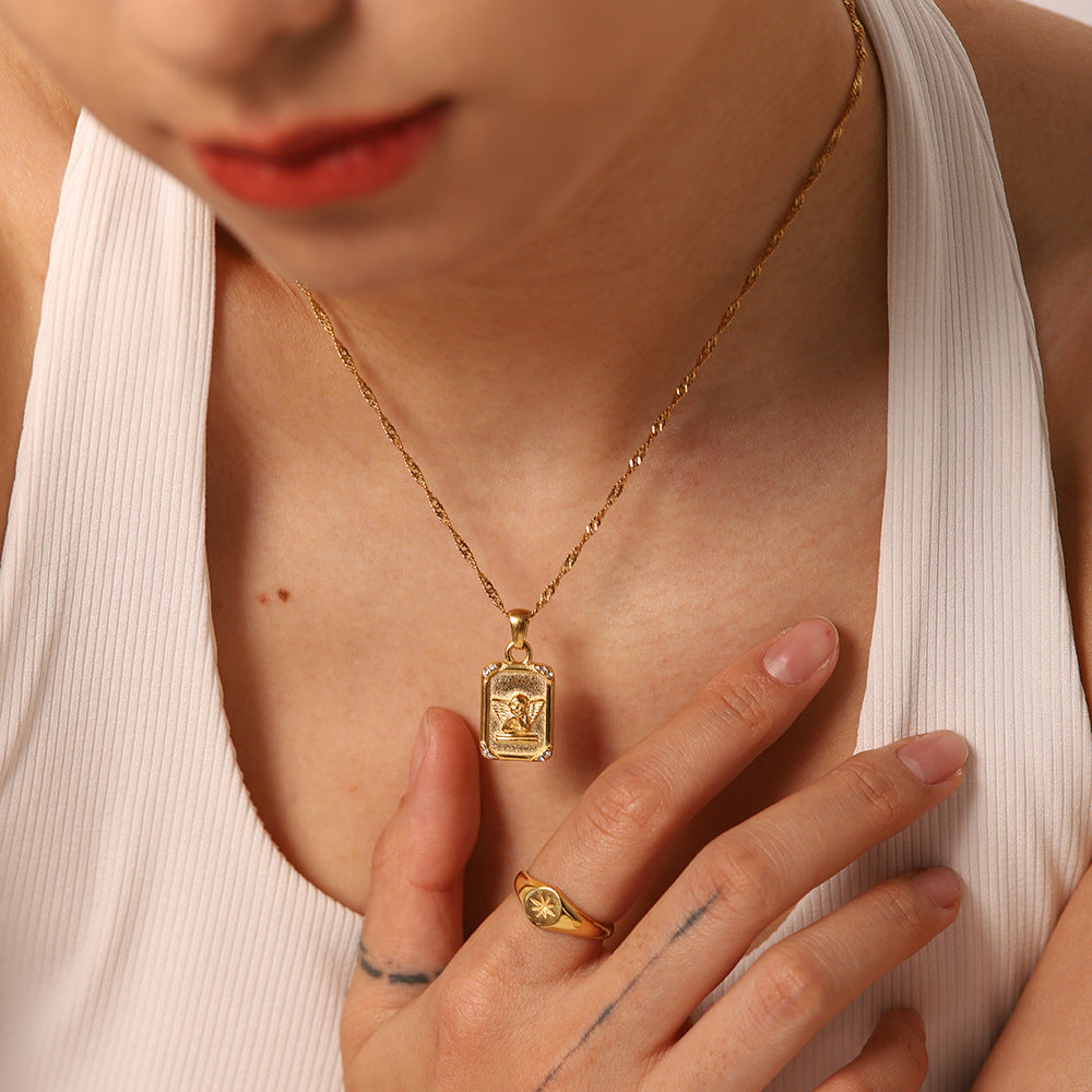 Coin round brand sweater chain necklace