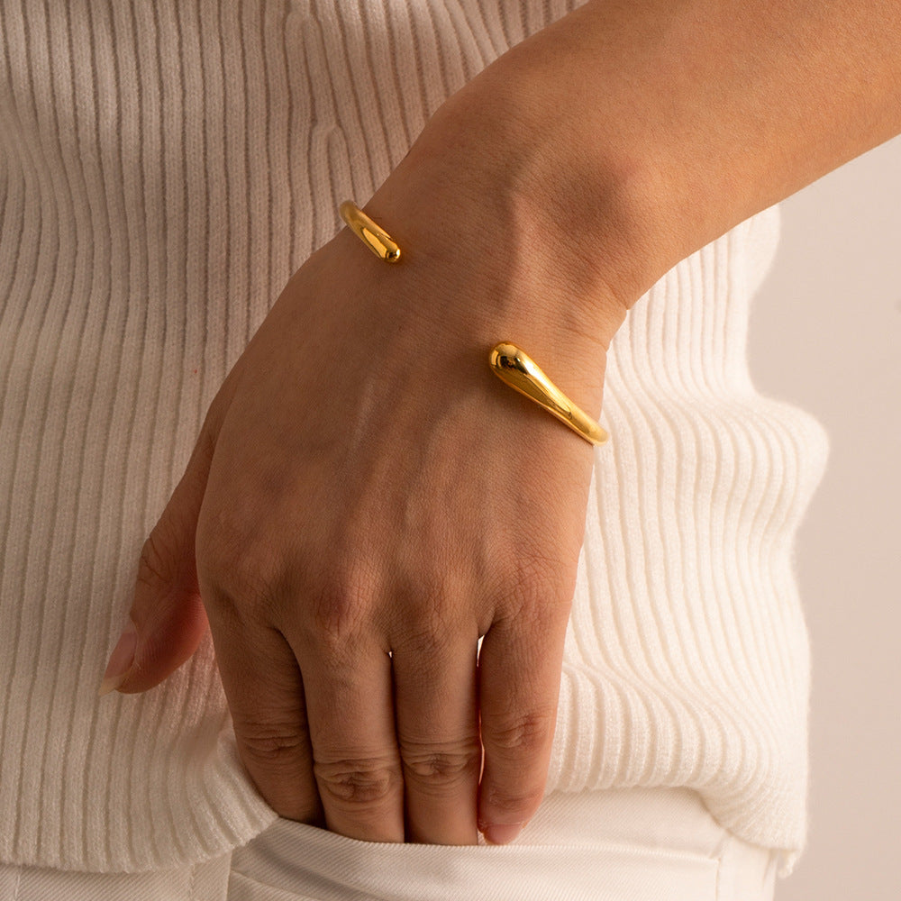 Titanium steel irregular opening bracelet