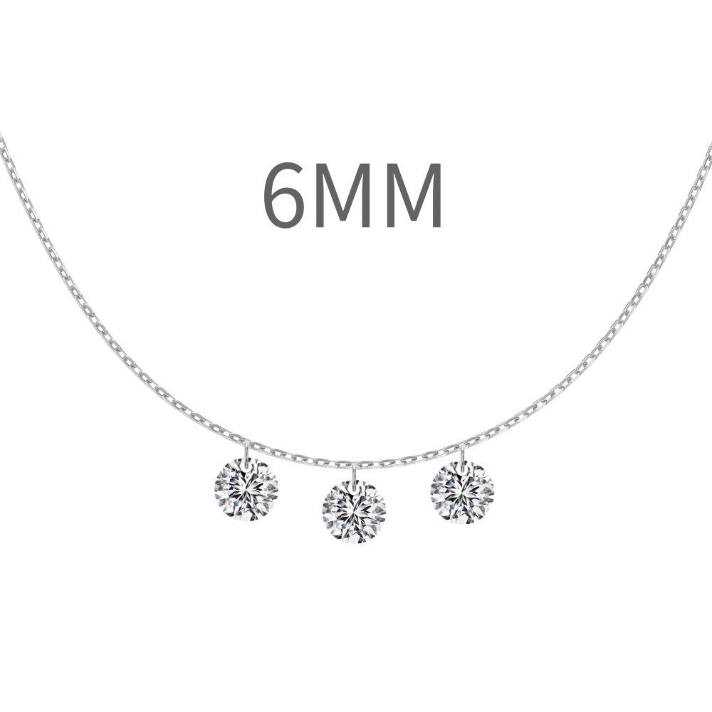 S925 Sterling Silver Tassel Oval Water Drop Wedding Necklace