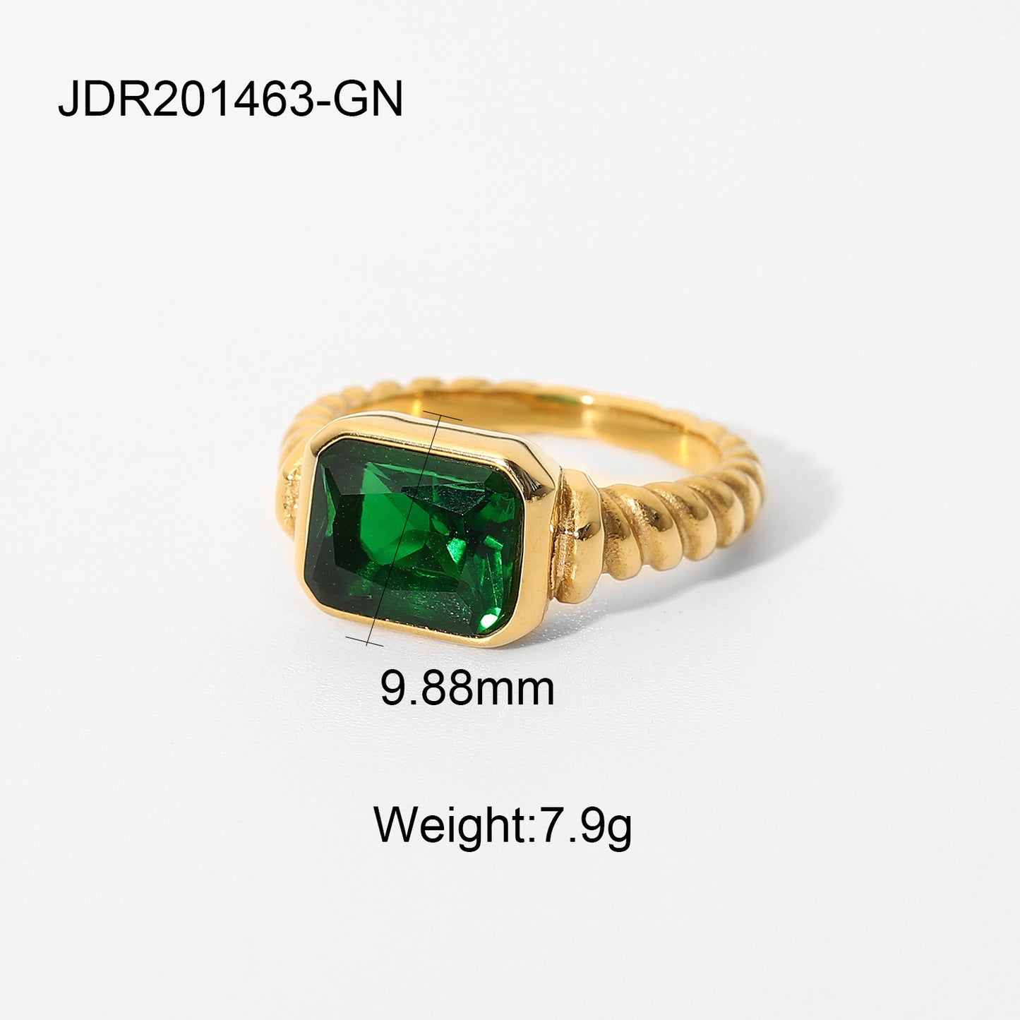 Stainless steel love zircon ring