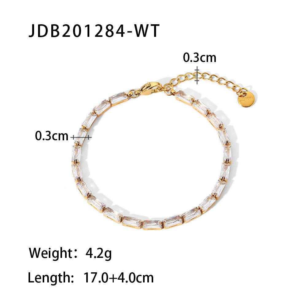 Delicate Stainless Steel Zircon Bracelet