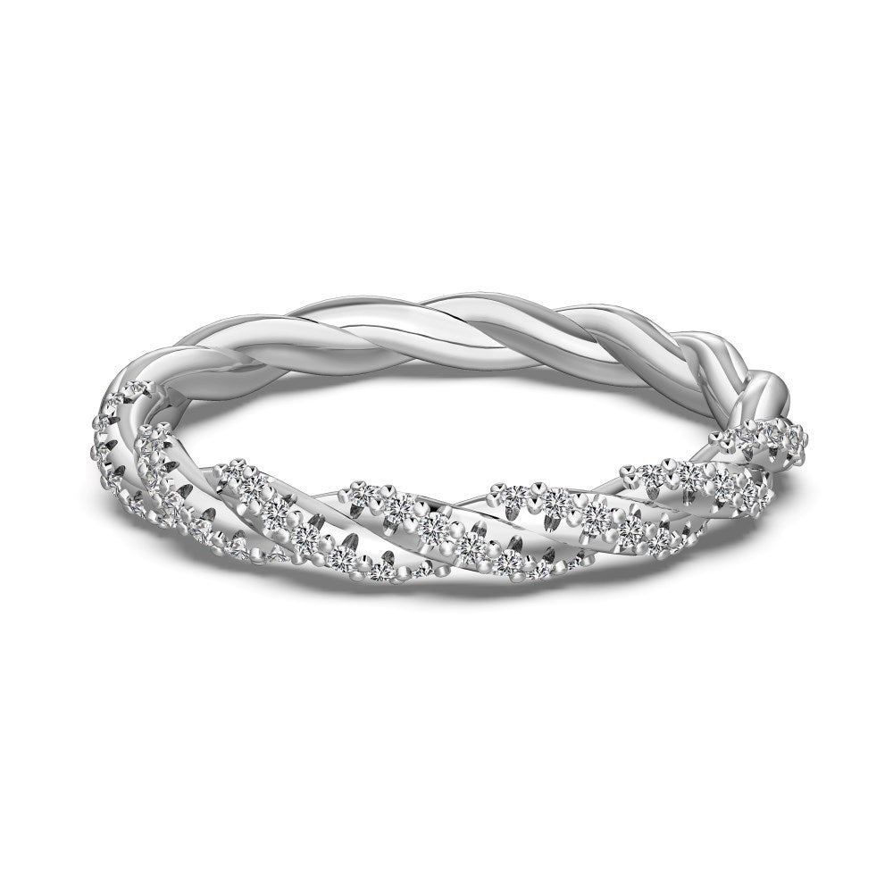 S925 Sterling Silver Diamond Wedding Ring