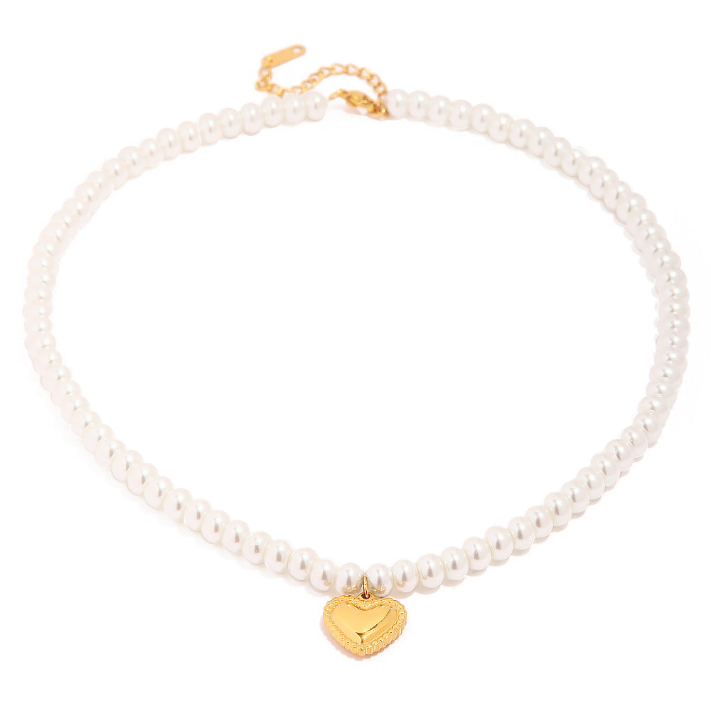 Pearl love pendant necklace