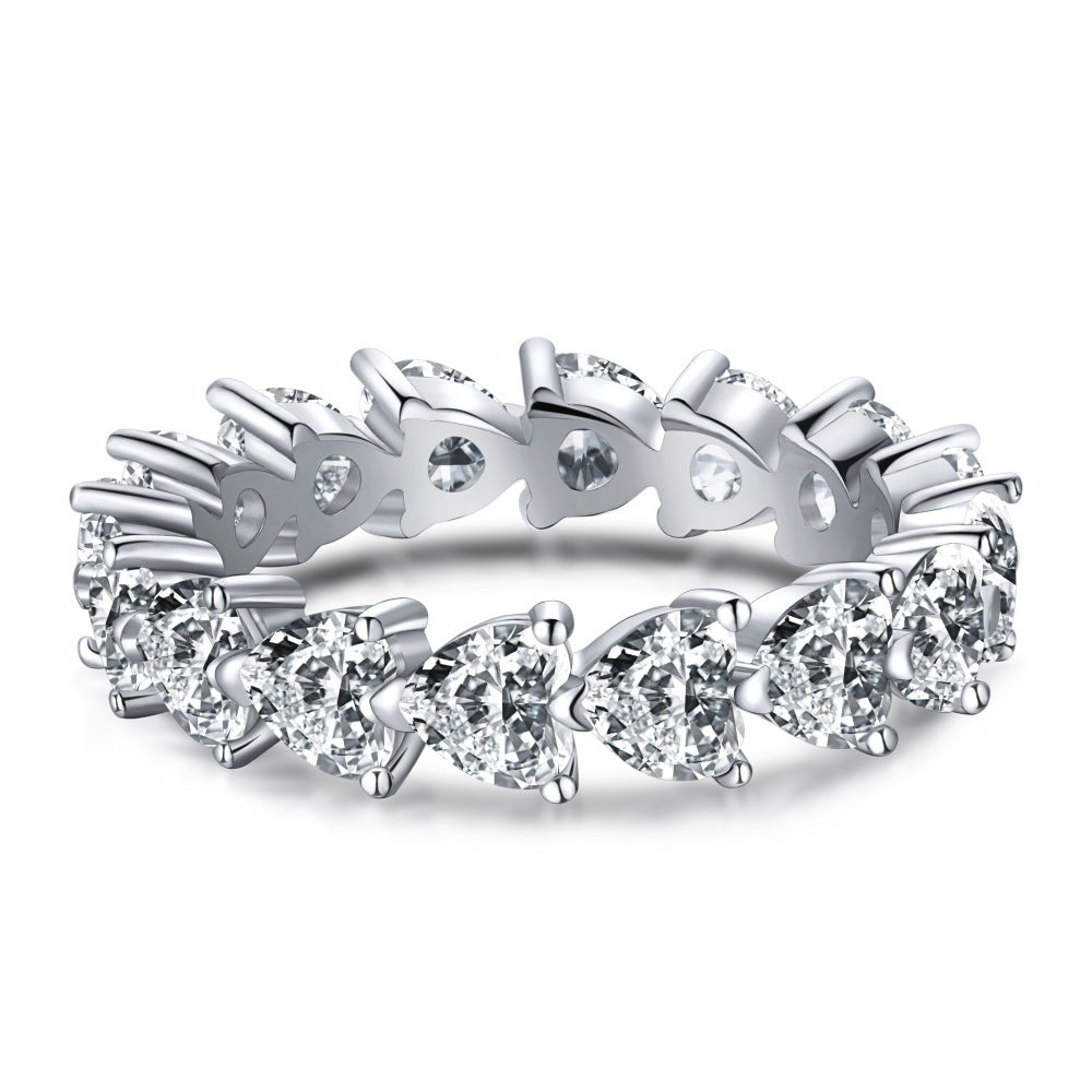 S925 Sterling Silver Diamond Wedding Ring