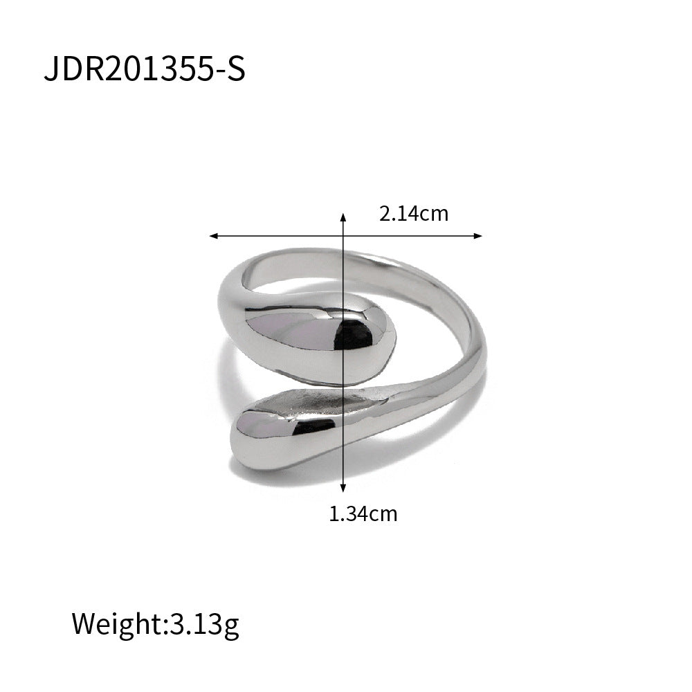 Stainless steel chunky cross opening ring