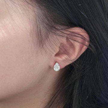 S925 sterling silver super flash water drop diamond stud earrings