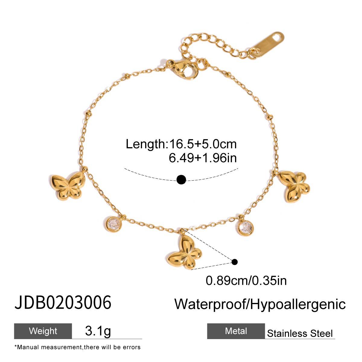 Stainless steel love butterfly bracelet