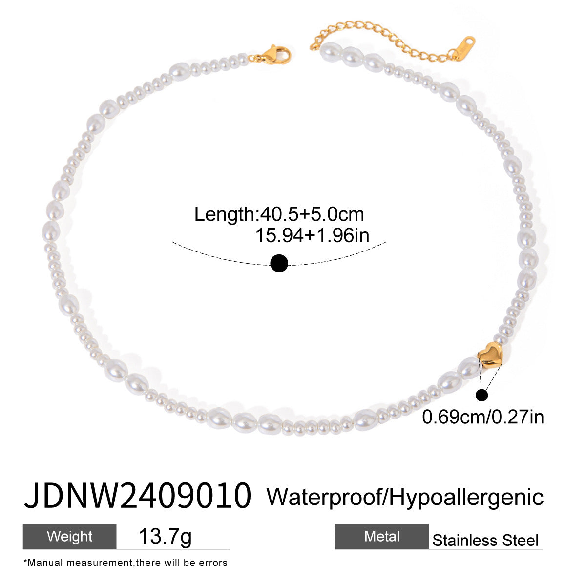 Stainless Steel Pearl Clavicle Chain Necklace