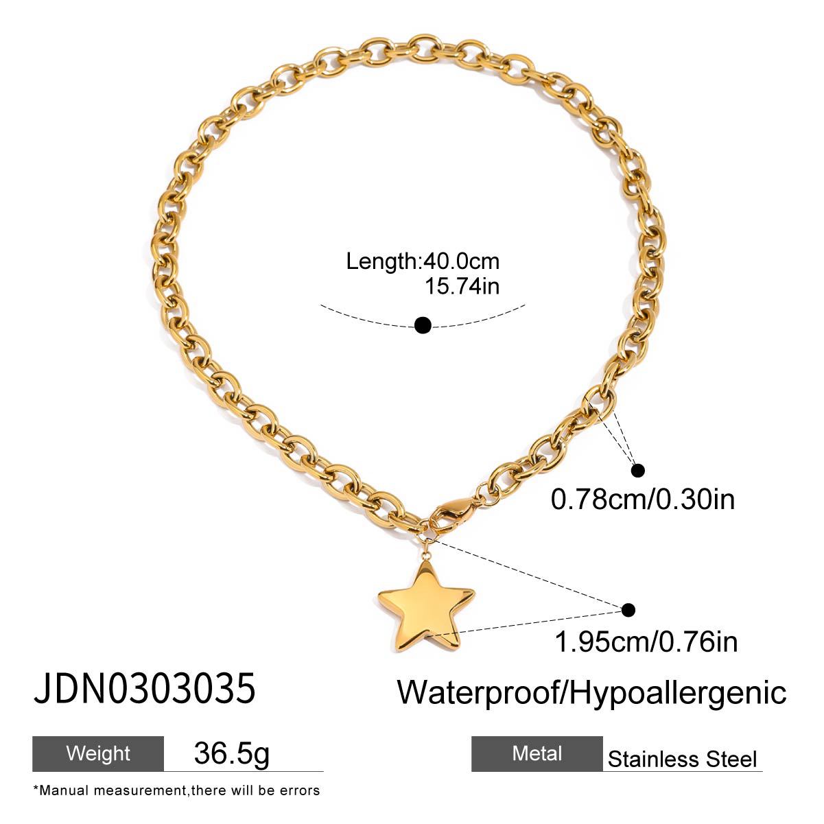 Pentagram stainless steel necklace