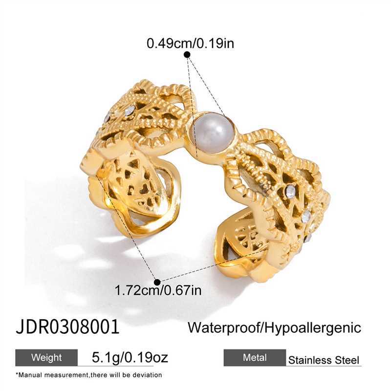 Lace Hollow Gold Stainless Steel Ring