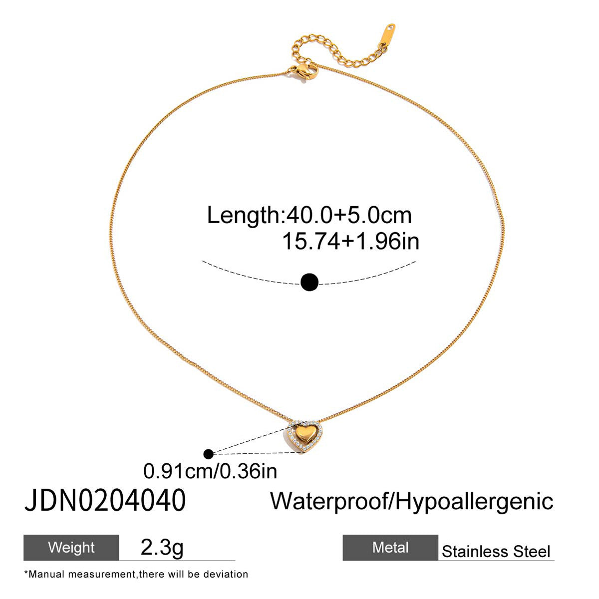 Hollow glossy love pendant Necklace