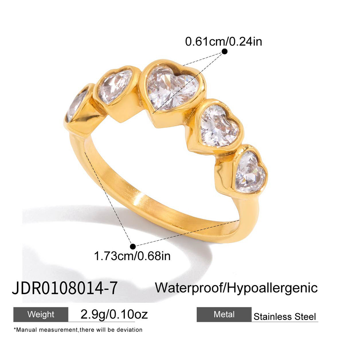 Titanium steel zircon ring does not fade