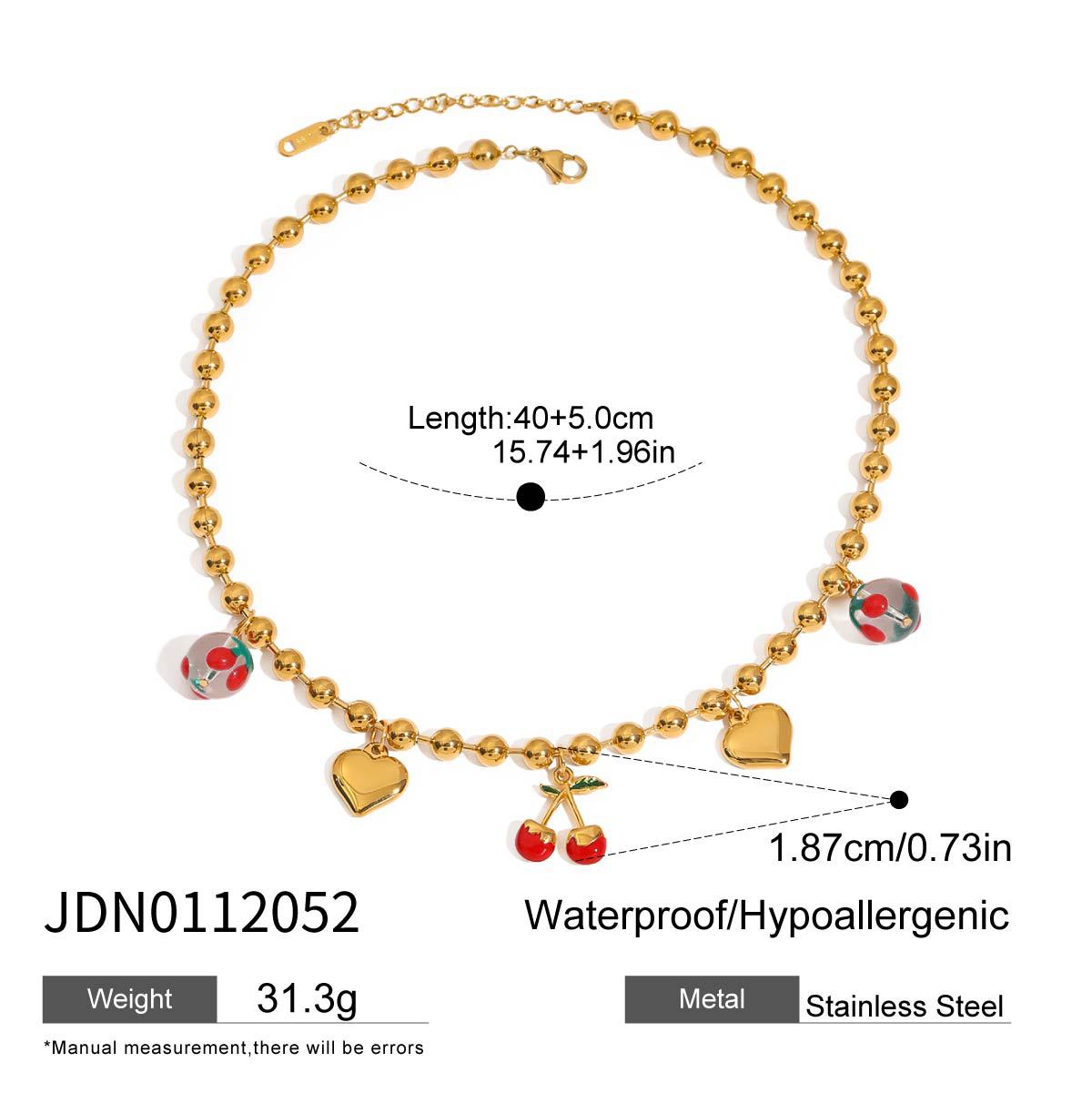 Stainless Steel Fruit Cherry Earrings Necklace Bracelet