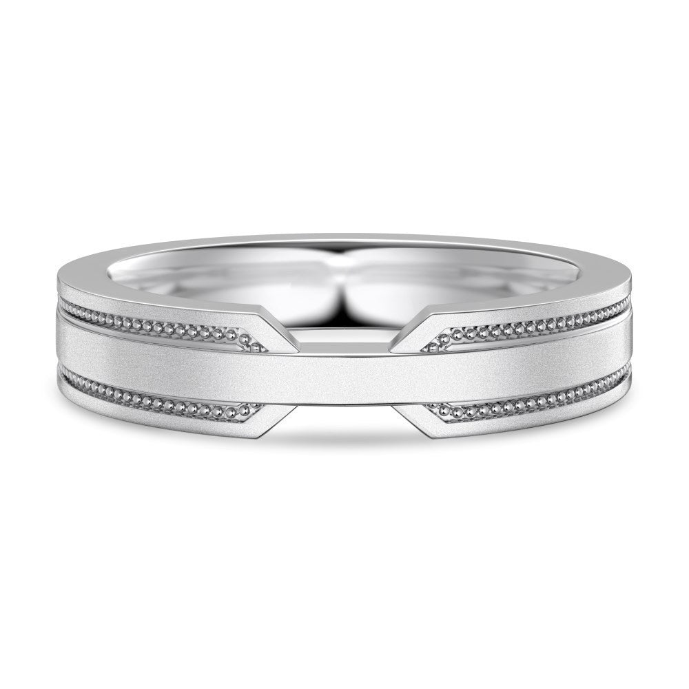 S925 Sterling Silver Plain Silver Male and Female Couple Ring-1