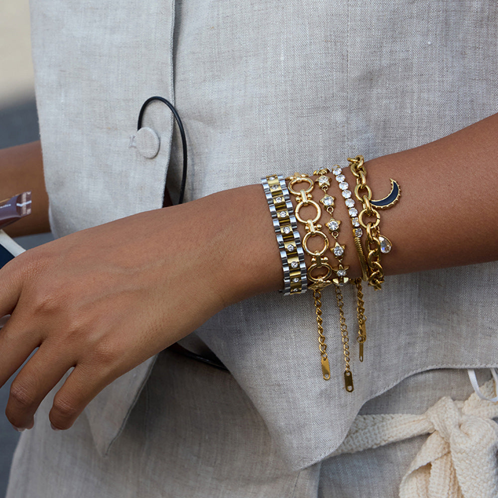 Moon stainless steel bracelet