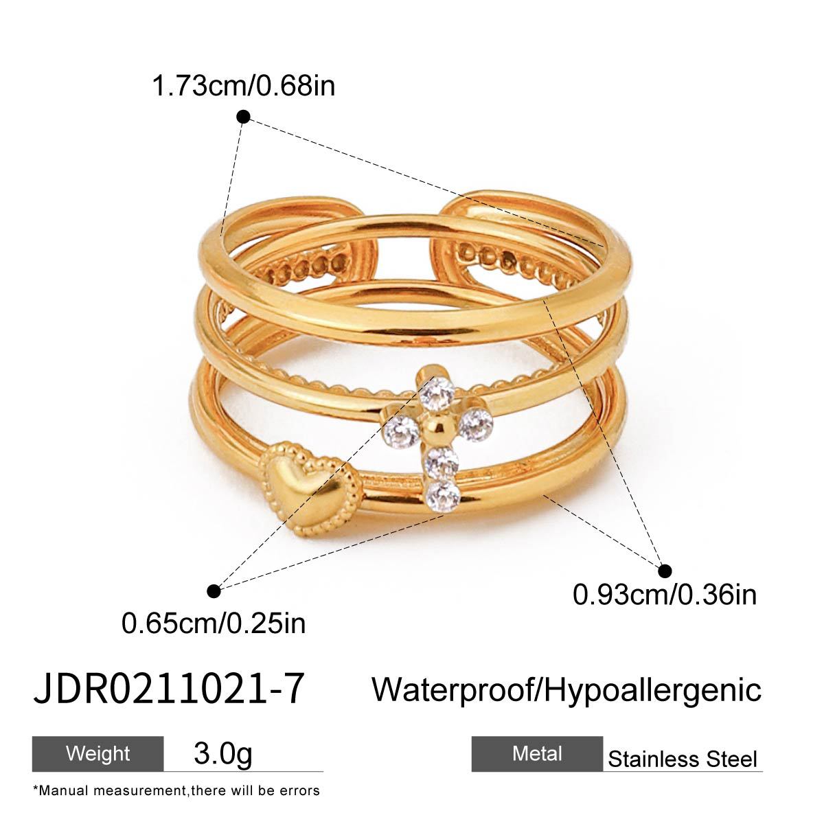 Stainless steel multi-layer stacked ring