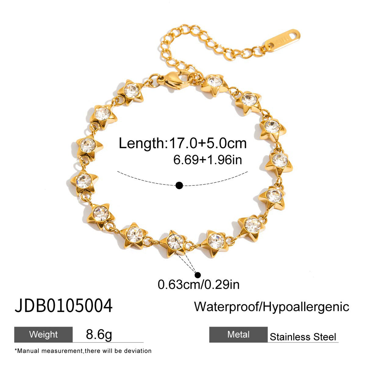 Moon stainless steel bracelet
