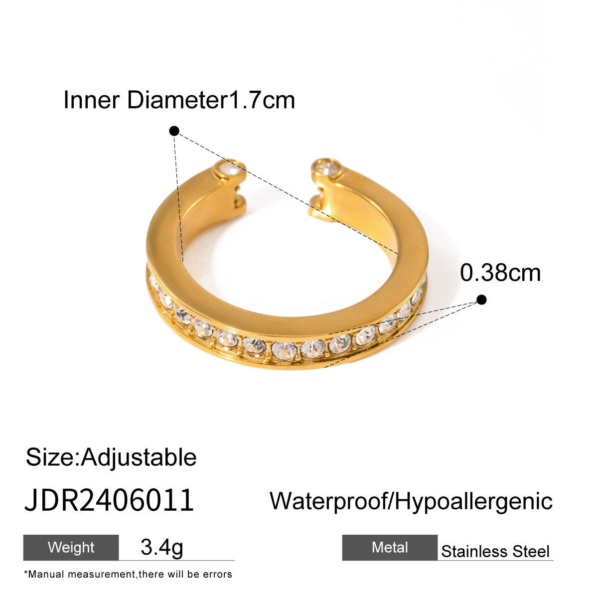 Titanium steel zircon ring does not fade