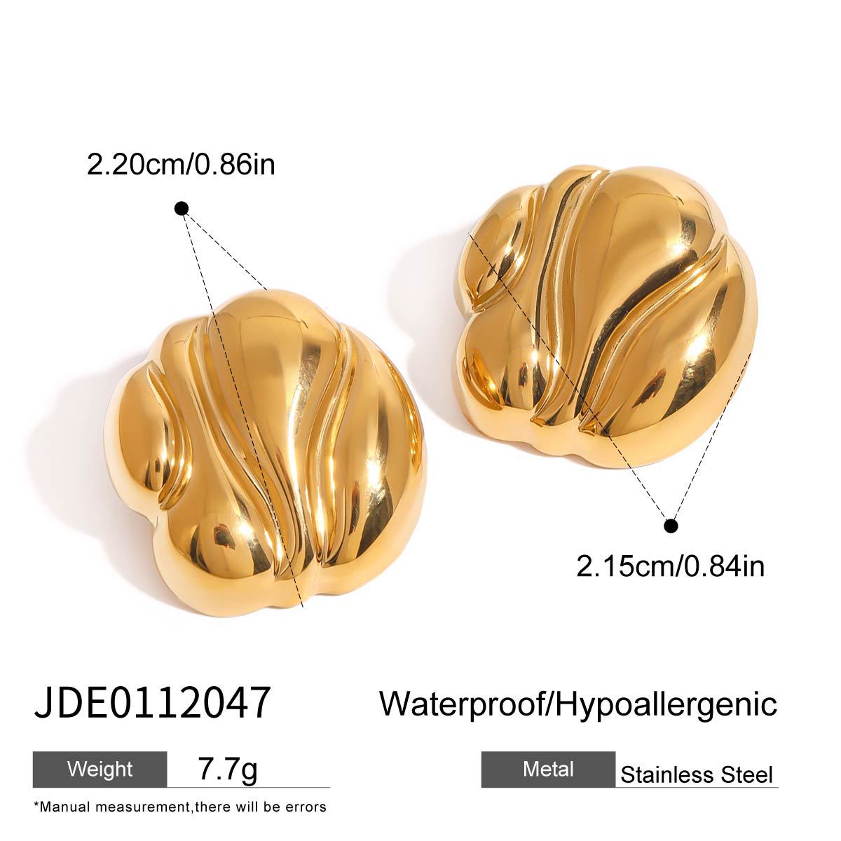 Titanium steel non-fading stud earrings