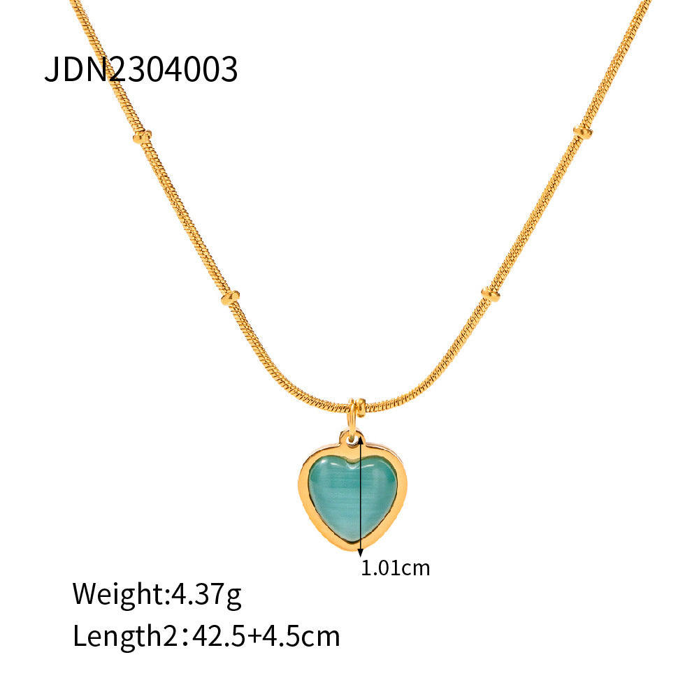 Stainless steel love pendant collarbone chain necklace