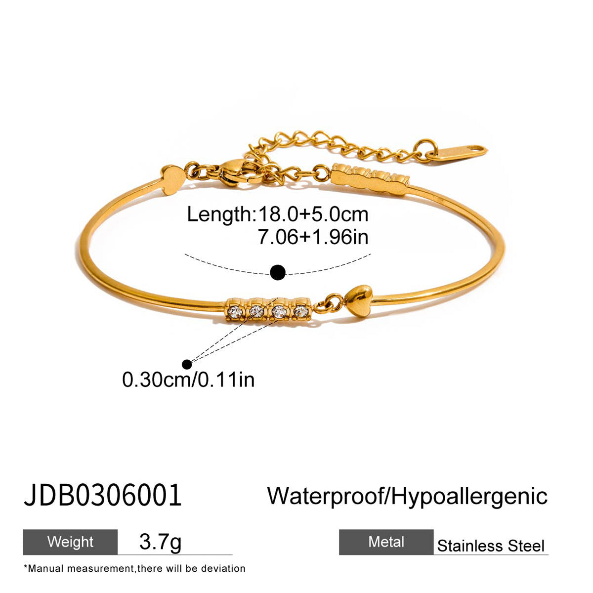 Stainless steel oil drip love bracelet