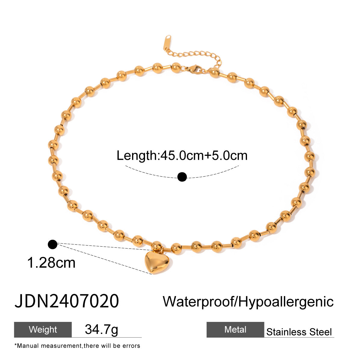 Stainless steel love necklace