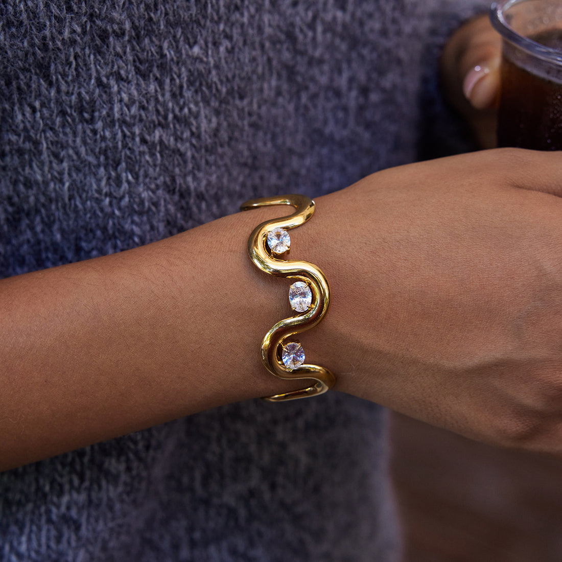 Stainless steel zircon bracelet