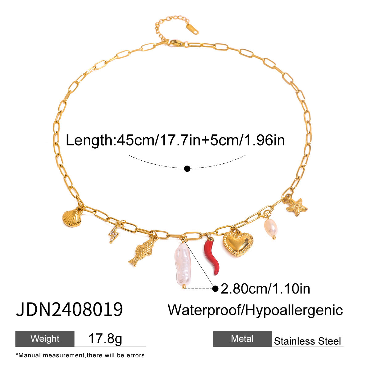 Titanium steel beach resort wind shell necklace