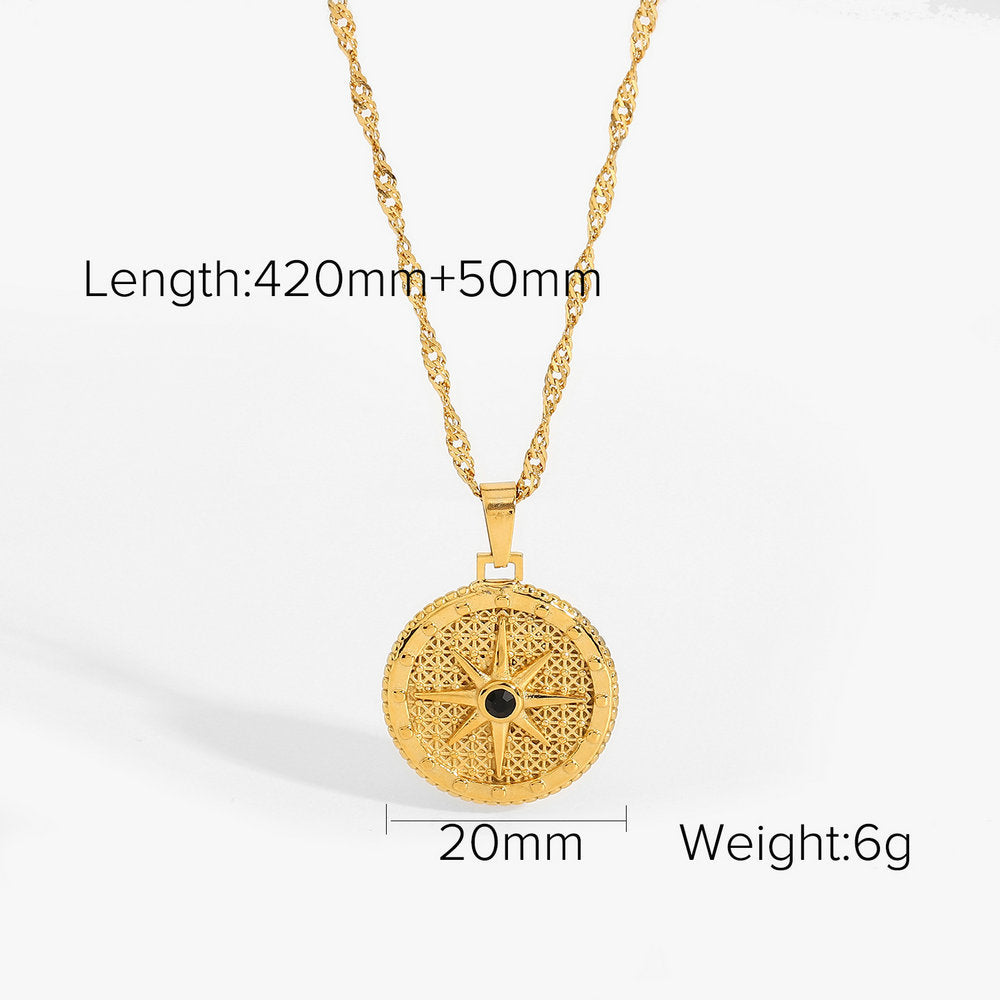 Stainless steel octagram necklace
