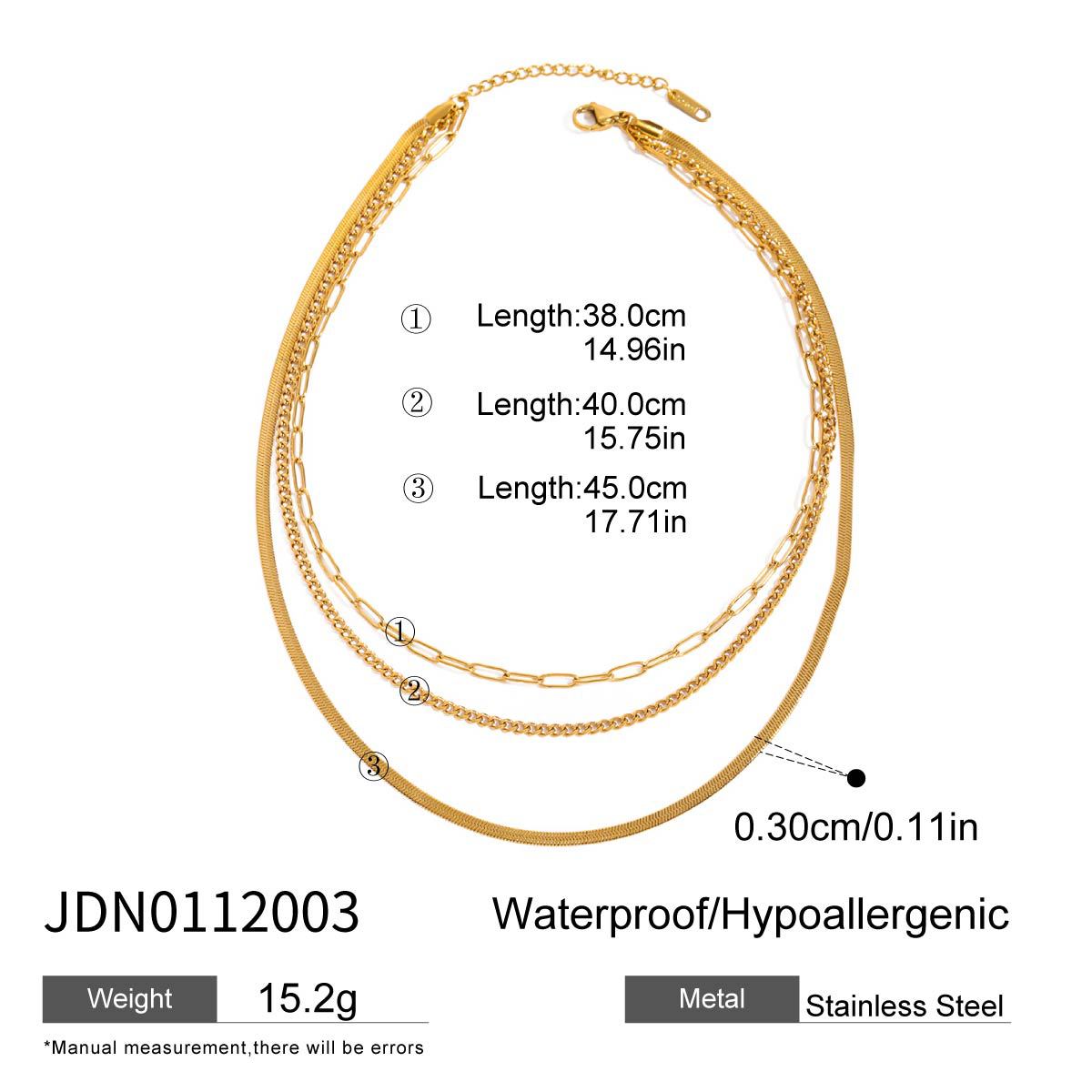 Three-layer stacked titanium steel necklace