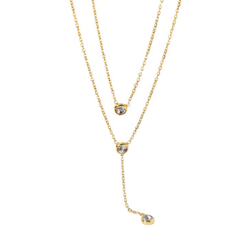 Stainless steel Y-chain double necklace